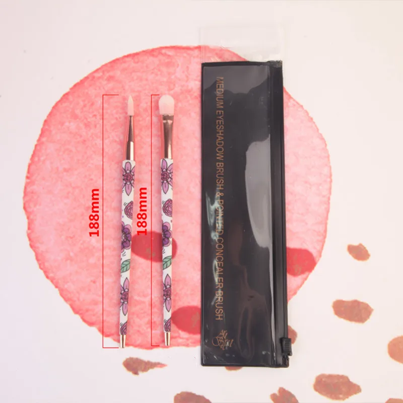 

Artsecret Medium Eeyshadow+Pointed Concealer Brush 583412 Soft Duo Fiber Rose Gold Ferrule Plastic Handle with Pattern