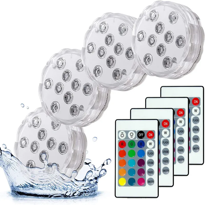 

IP68 Waterproof Multi-color Submersible LED Light Underwater Night Light Tea Light Vase Bowl Party Wedding Christmas Decoration