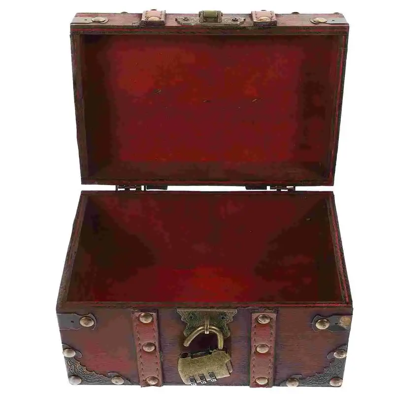 Treasure Chest Vintage Wooden Wooden Box With Lock And Key Small