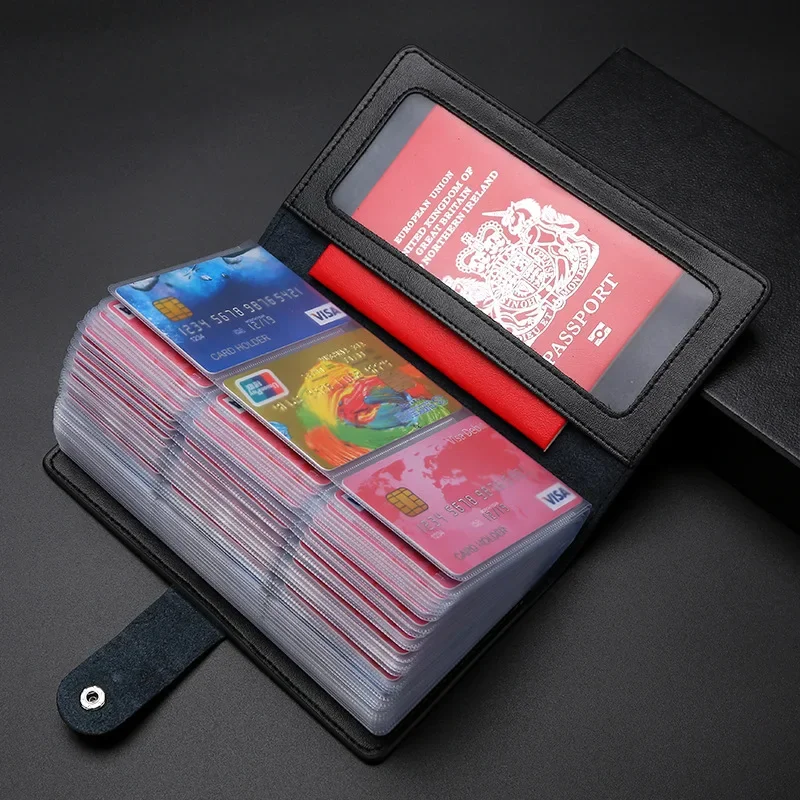 Luxury Extra Large Leather Card Holder for Men - Long Style Multi-Card Slot Wallet