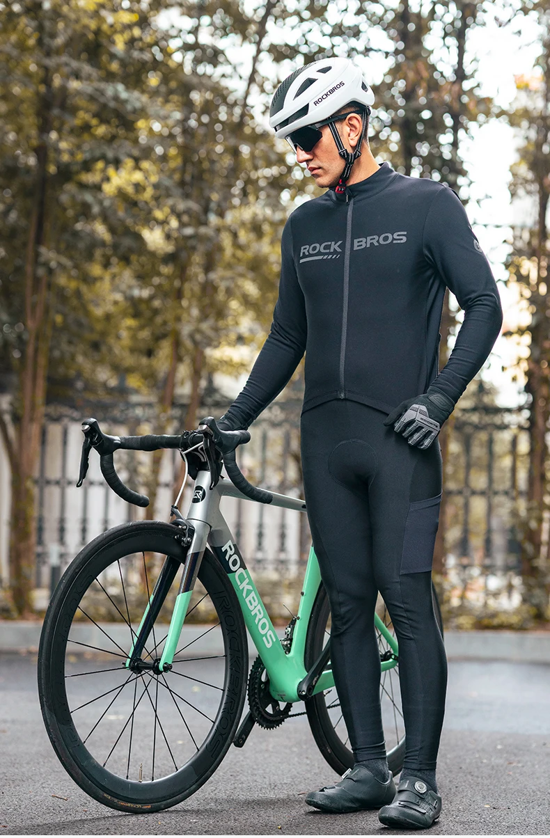 Description Picture 5 of itemROCKBROS Winter Bike Bib Pants Men Women 3D Cushion Padded Cycling Full Pants Fleece Warmer MTB Road Sports Bicycle Trousers