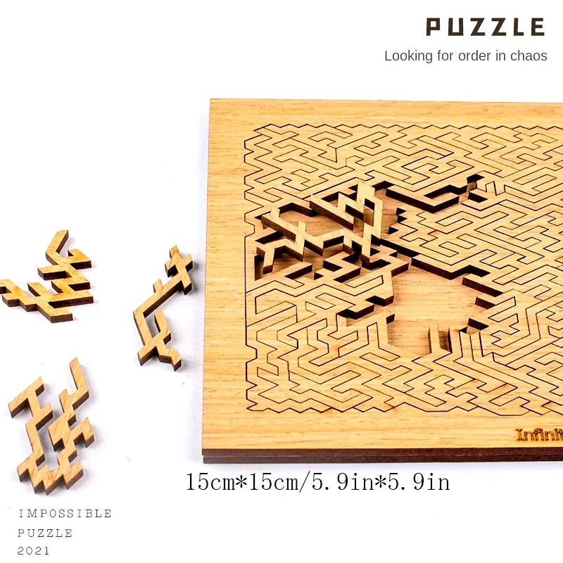 Enigmatic Challenge: Mind-Bending Clear Wooden Jigsaw Puzzle