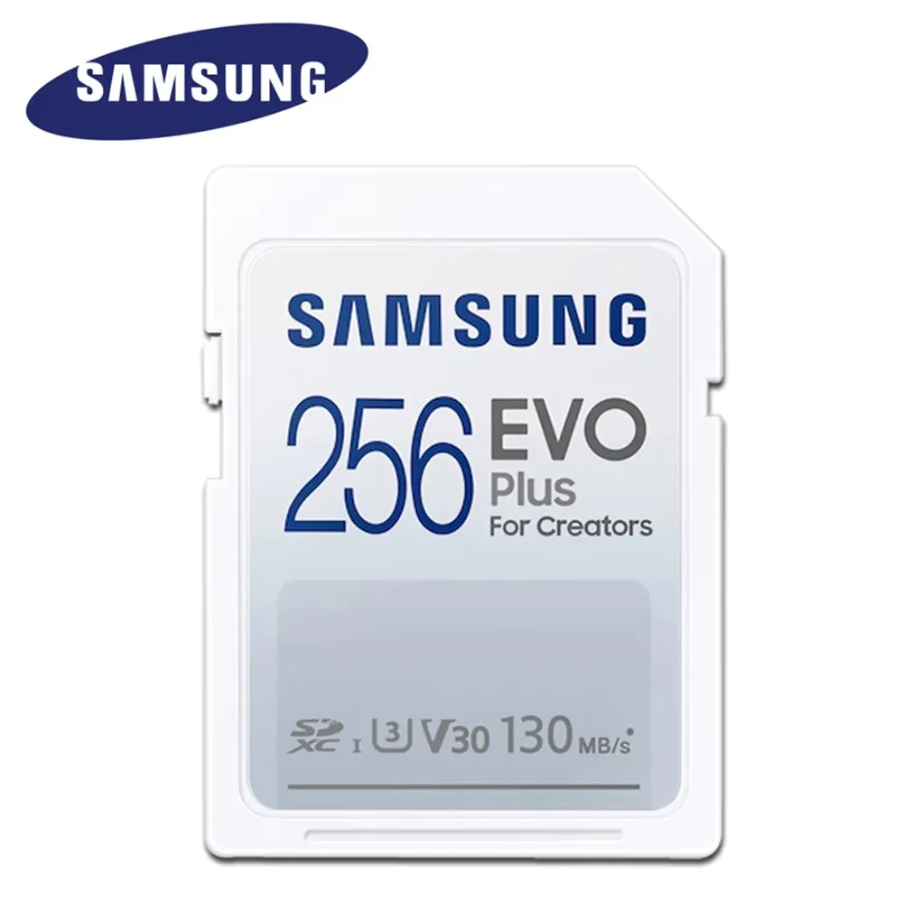 삼성 EVO Plus SD 카드 32GB SDHC V10 C10 64GB U1 128GB 256GB SDXC V30 U3 최대 130MB/s 전송 속도 카메라 메모리 카드