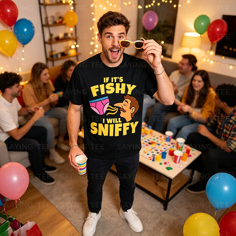 Wenn es von Fisch gerucht hat, werde ich schnüffeln – Lustiges, peinliches T-Shirt, Y2K, schmutziger Witz, Gag-Geschenk, Unhinged-Shirt, Humor, Junggesellinnenabschied, Party-T-Shirt, Oberteile