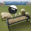 22 Gallon Heavy Duty Galvanized Steel Livestock Feeder Hay Trough Rustproof V-Shaped Bottom For Horse Goat Sheep Cattle Alpaca