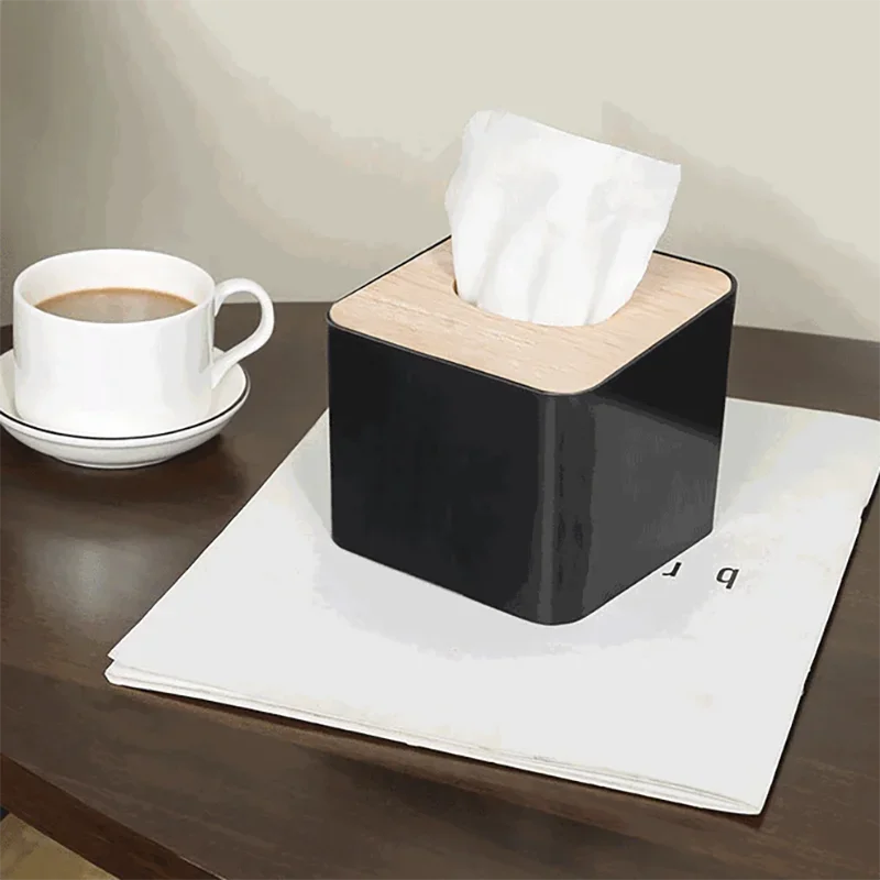 Tissue Box Case Rubber PP Brown Plush Holder