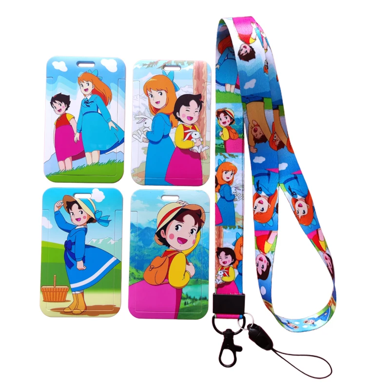 Ragazze Heidi Id Card Holder Cordino Per Portachiavi Kids Door Card Cover Women Business Card Case Neck Strap Badge Accessori Per Chiavi