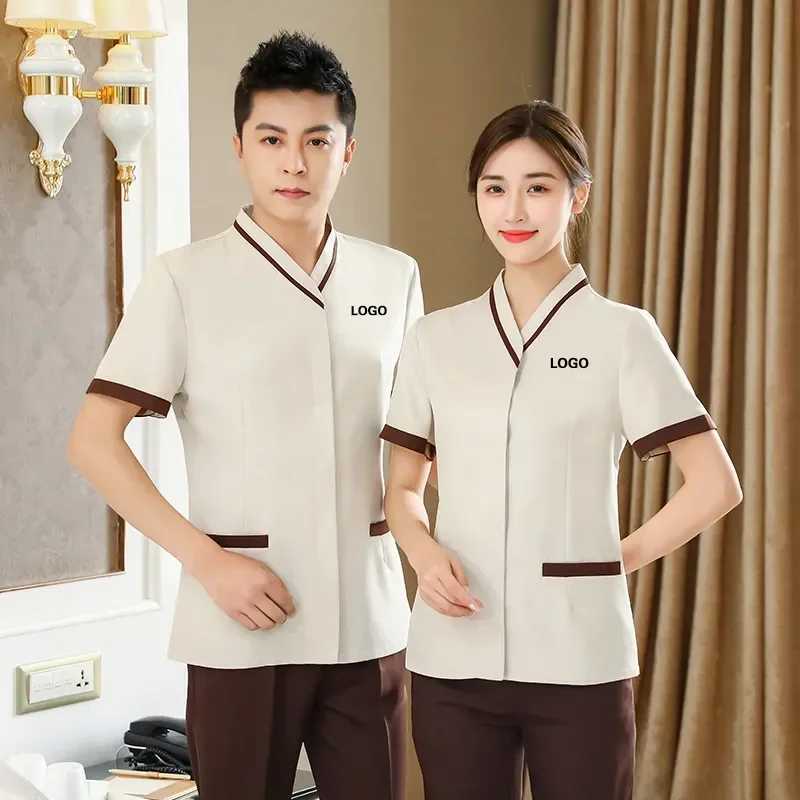 

Shirt Hotel Cleaning Waiter Restaurant Work Costume Pedicure Uniforms Top Staff Dishwasher Clothes Housekeeping Ladies Women's