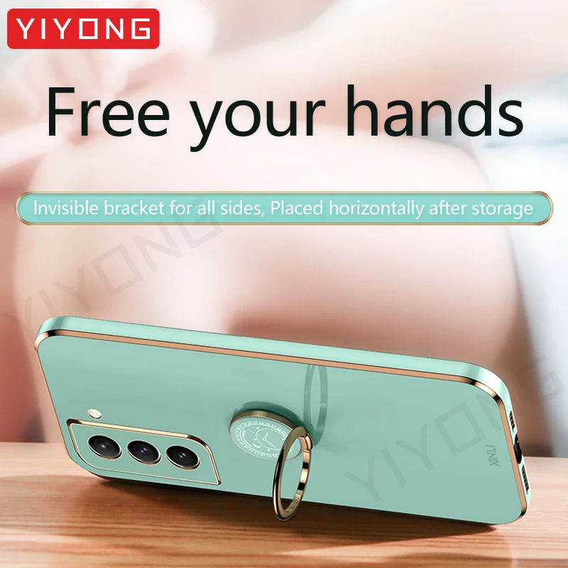 Per Samsung S21 S22 Custodia YIYONG Placcatura Cover morbida in silicone per Samsung Galaxy S23 S22 S20 FE S10 Plus + S21 + Telefono_voghion.com