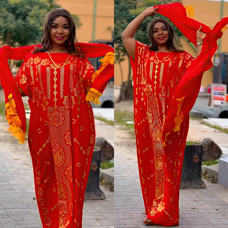 

Spring Africa Clothing Red Traditional Abayas Dubai Dresses for Women Luxury Elegant Evening Party Ankara Outfit Muslim Robe New