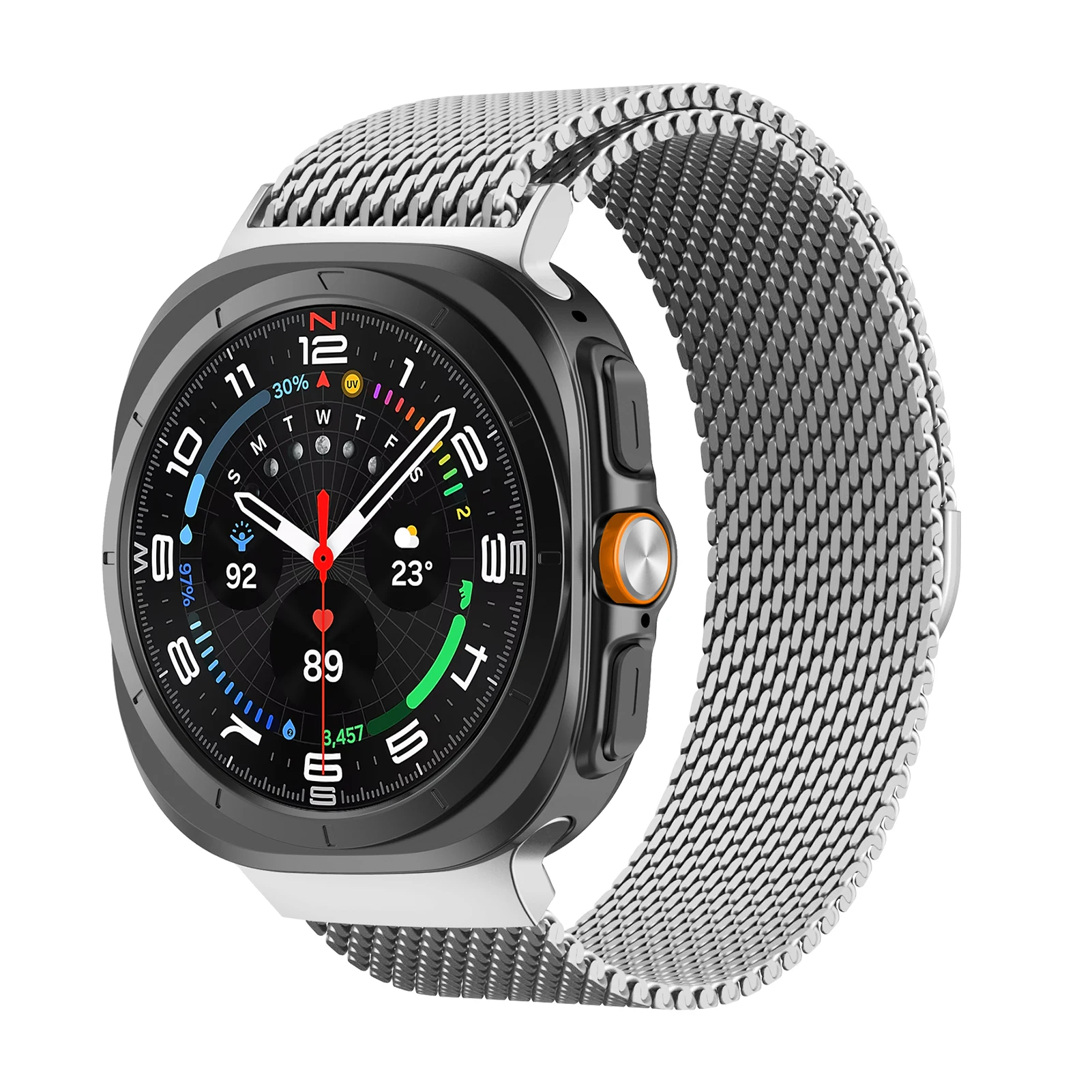 Thick Milanese Loop Stainless Steel Magnetic Smart Watch Bracelet Strap