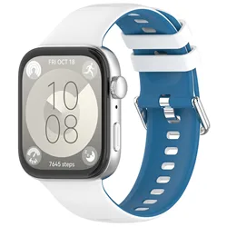Vibrant Multi - Colored Sports Watch Strap - Universal Fit for Huawei Fit3 (White blue)