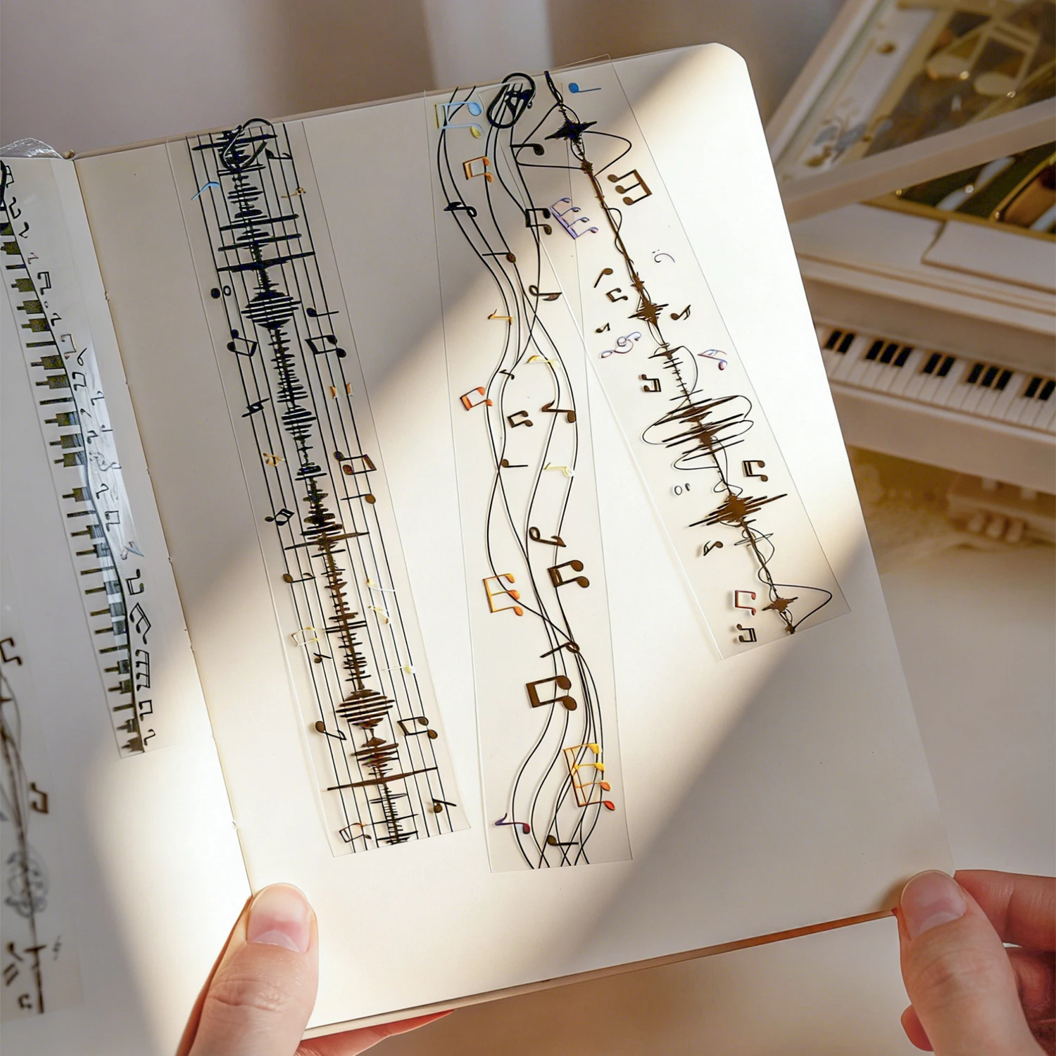 뮤직 플로우 시리즈 빈티지 악보 풍경 PET 테이프 창의적인 DIY 저널 재료 콜라주 스크랩북킹 문구류