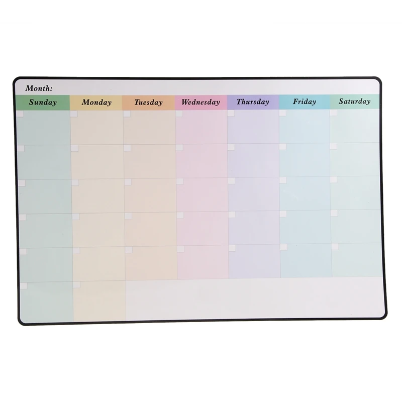

Non-Magnetic Weekly Calendar Whiteboard Clings For Refrigerator, Cabinet, Door 11.7X16.5 Inch