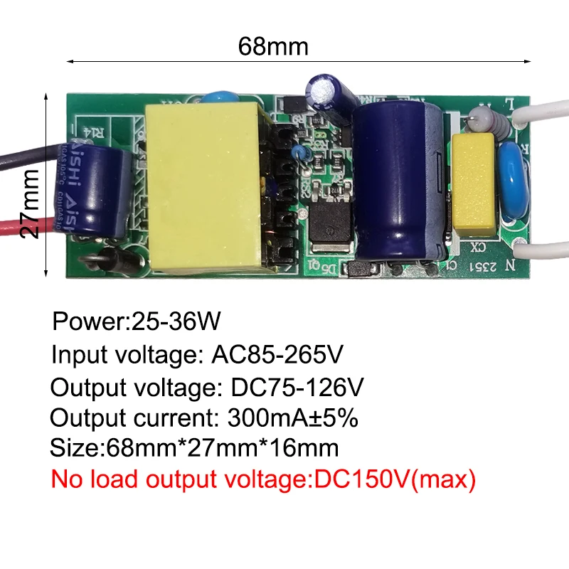 รูปสินค้า ไดร์เวอร์ LED ไฟฟ้ากระแสคงที่ 85-265V 300mA