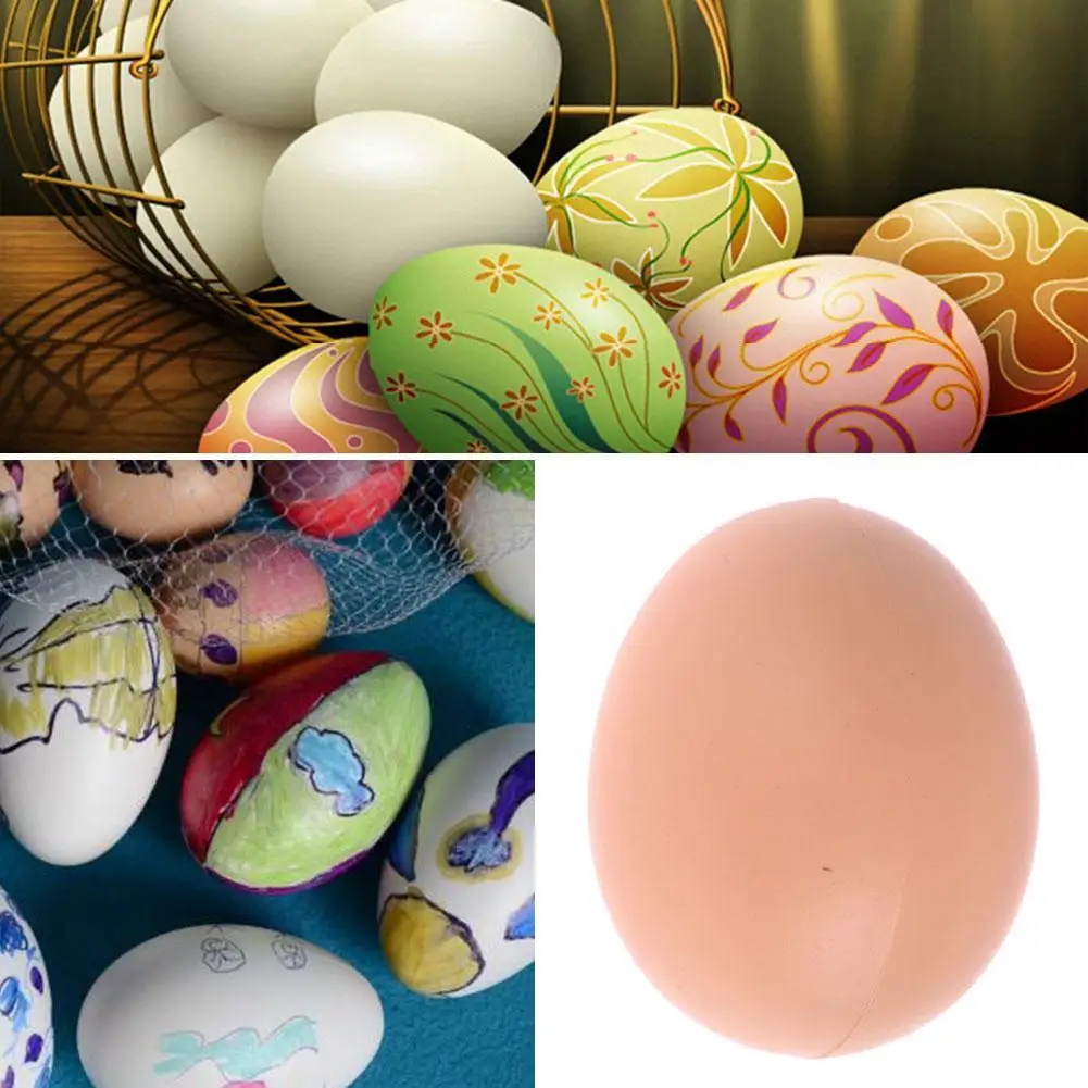Künstliche Hühnereier für Ostern, Geflügelzucht und Simulation, Plastik-Eier mit Käfigzubehör, 10/30/50/100 Stück – Detail 14