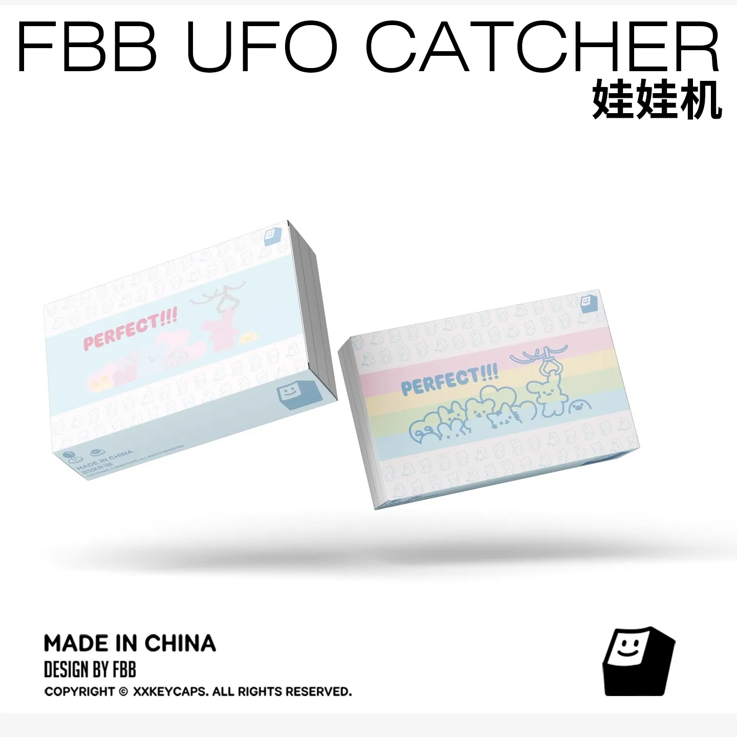 FBB PBT 키캡 세트 UFO 캐서 블루 기계식 키보드용 키캡 귀여운 체리 프로파일 DIY 맞춤형 크리스마스 선물 여자친구용