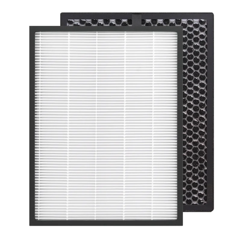 Filtre HEPA plissé et filtre charbon côte à côte, compatibles avec purificateur Philips AC2882.