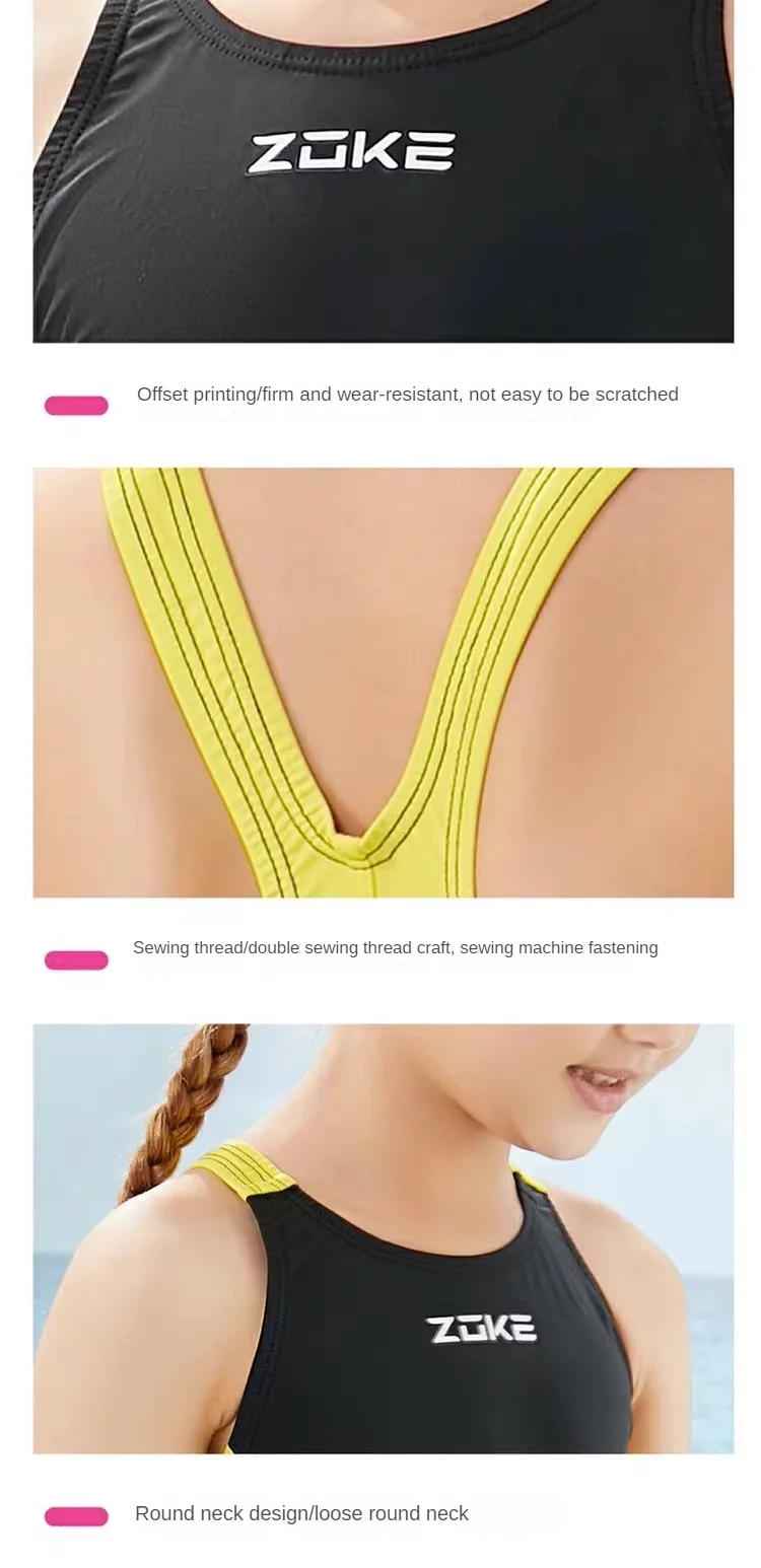 Girls Swimwear Girl's Training & Racing Swimwear Kid One Piece Competitive Swimsuits Professional Competition Knee Length Bodysuits