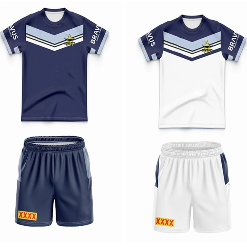 

2024 North Queensland Cowboys HomeAway Rugby Jersey Rugby Kids T-Shirt Shorts Tracksuit