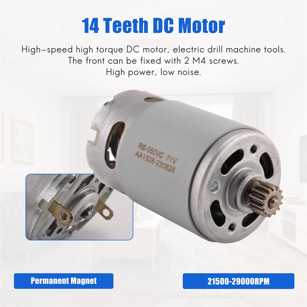 GRS550VC 14 치아 DC 모터 21500-29000RPM 충전식 전기 톱 스크루 드라이버 ZJY 용 리튬 드릴 모터 DC 21V