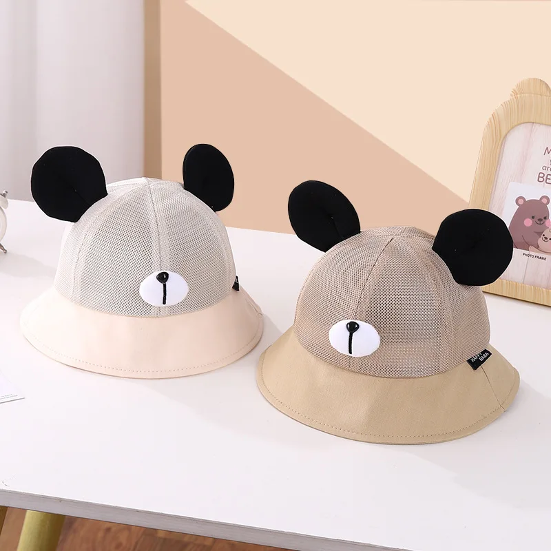 

Children's Cartoon Cute Panda Summer Thin Section Mesh Baby Fisherman's Hat Summer Outdoor Sun Shade UV Protection Sun Hat