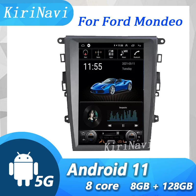 Вертикальный экран KiriNavi для Ford Mondeo 2013-2017 Android 11 автомагнитола GPS навигация