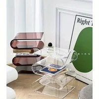 Nordic Transparent Book Shelf Acrylic Personality Side Table Living Room Furniture Home Decor Small Bookshelf Magazine Rack