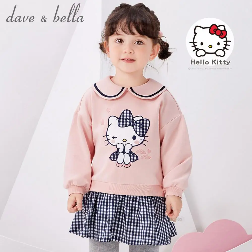 sanrio-hello-kitty-girls-gonna-a-pieghe-anime-girly-princess-dress-maniche-lunghe-allentato-casual-primavera-autunno-abbigliamento-per-bambini