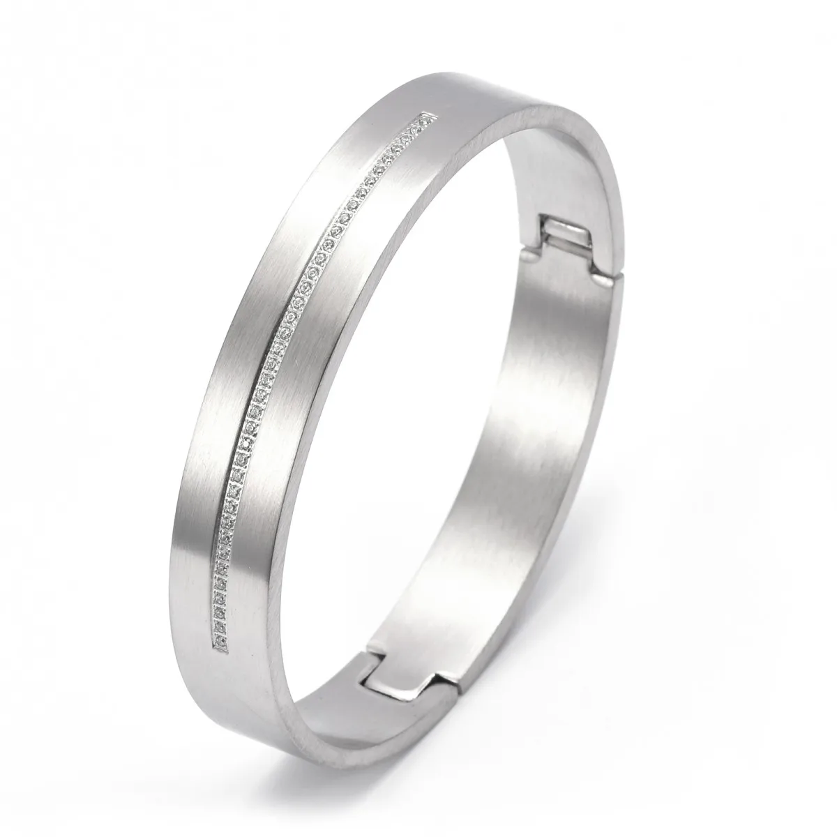 SDA Luxury Jewelry Gold Black Silver 3 Colors Stainless Steel Bangles for Women and Men 5A CZ Stones High Quality