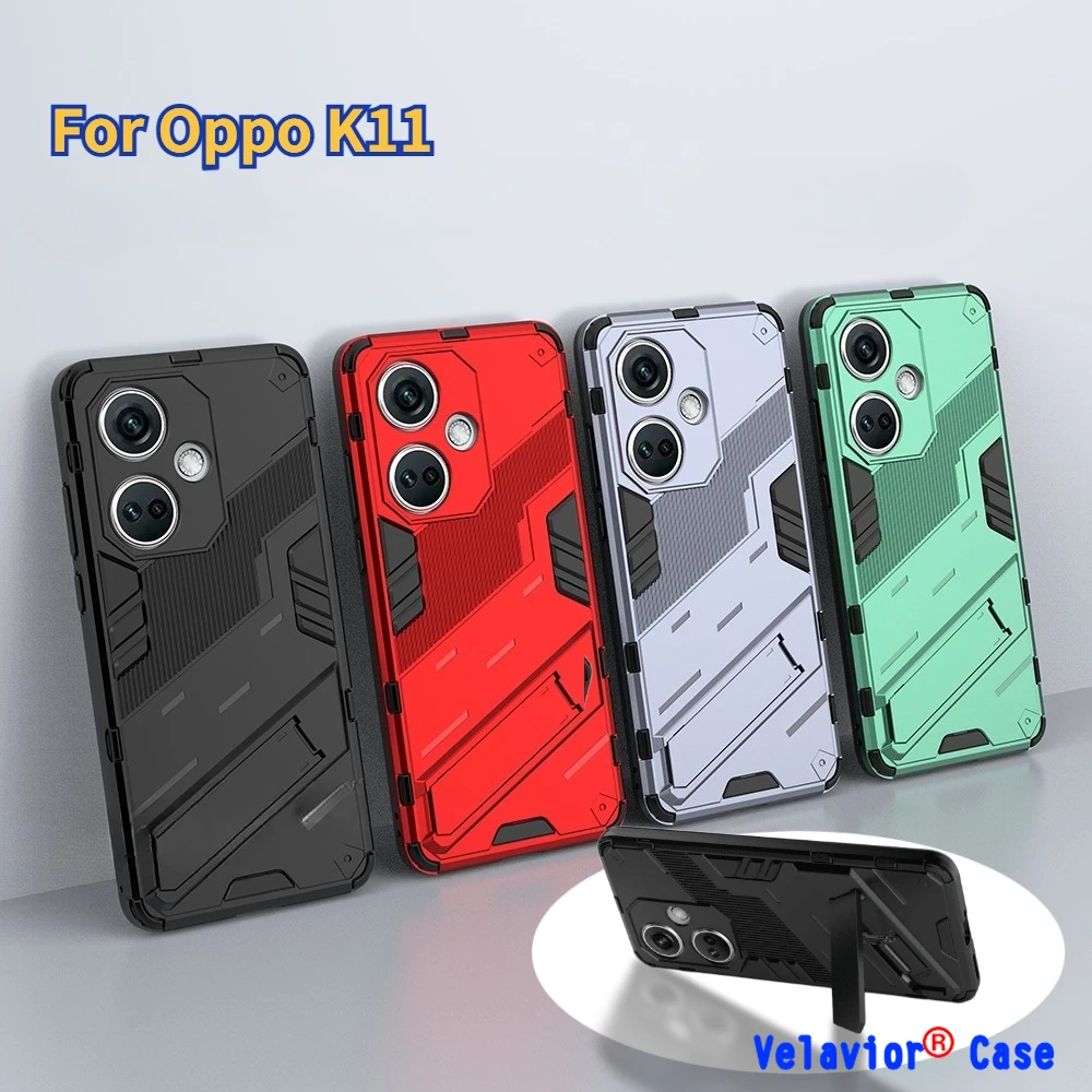 

Casing for Oppo K11 Armor Stand Holder Punk Shockproof Anti Fall Protection Hard Cover for Oppo K11 Reno 11Pro A38 A58 A78 Case