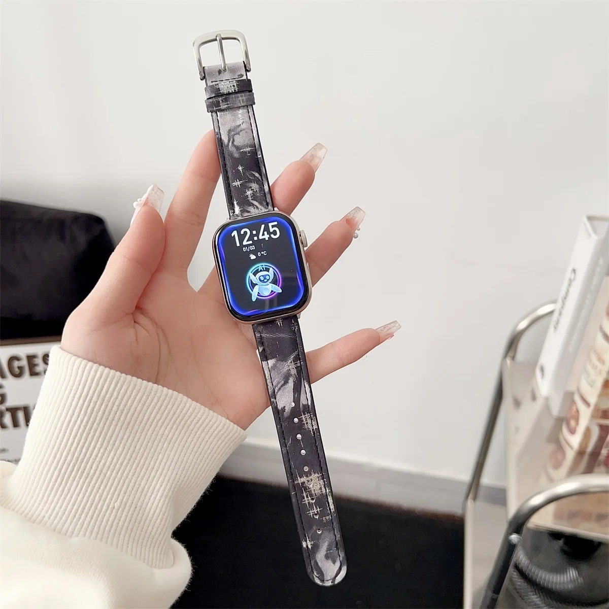 Correa de reloj para smartwatch de cuero pu correa de moda_voghion.com