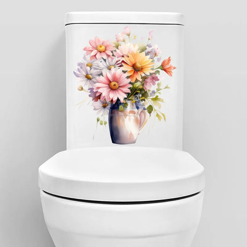 Wall Sticker Bathroom Toilet Decor Decals Living Room Cabinet Home Decoration Self Adhesive Mural C51#