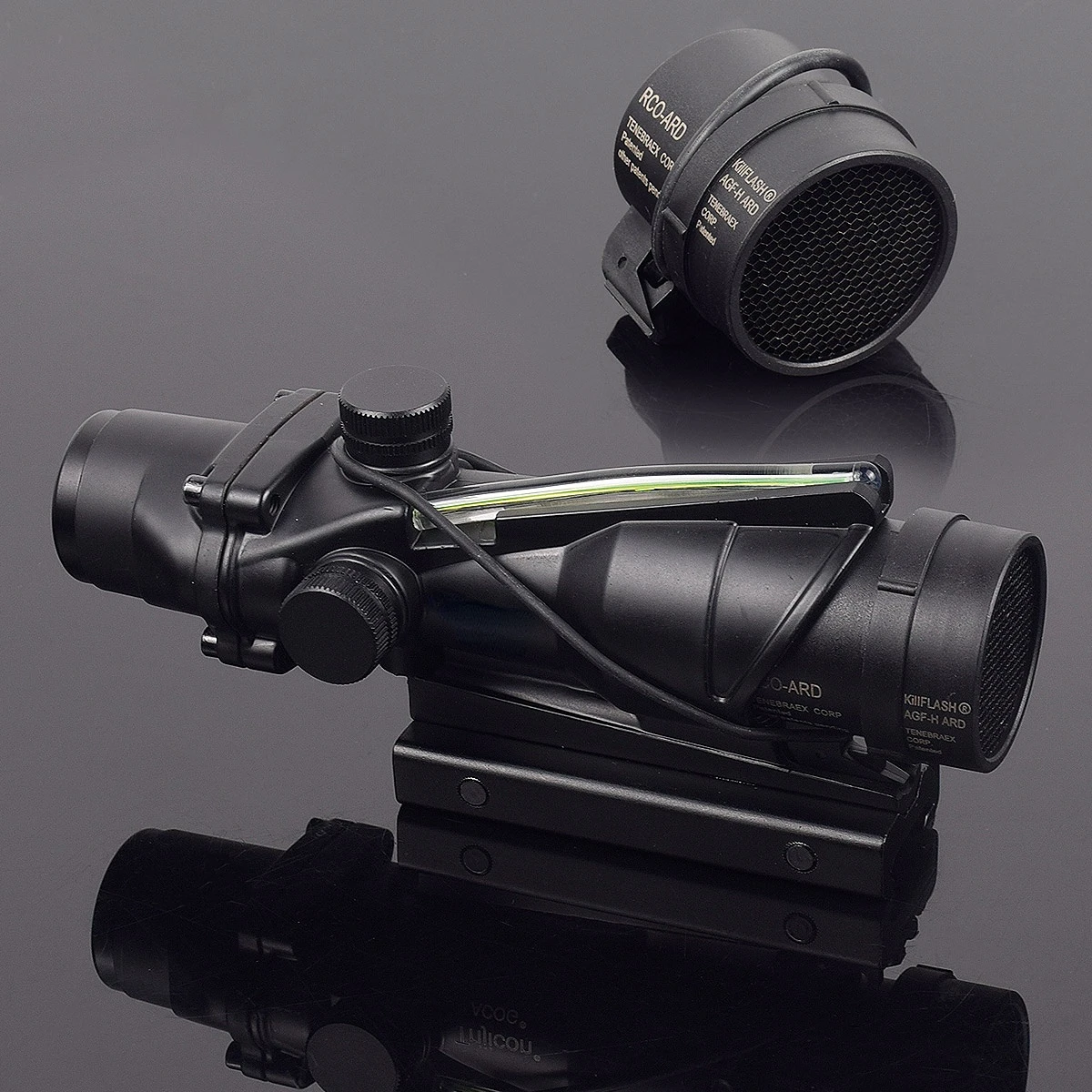 Taktische Acog 4x32 1x32 Zielfernrohr Kill Flash Mesh Cover Front taktische-acog-4x32-1x32-zielfernrohr-kill-flash-mesh-cover-front