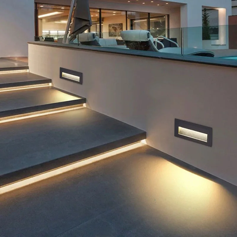 Montagem em superfície LED Step Light, impermeável Wall Light, Stair Light, interior e exterior, corredor do jardim, IP65