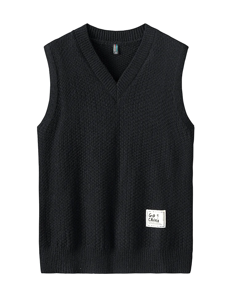 New Autumn and Winter Men's Knit Pullover Solid Color V-neck Shirt Men's Fashion Warm Casual Sweater Short Top Clothing 4