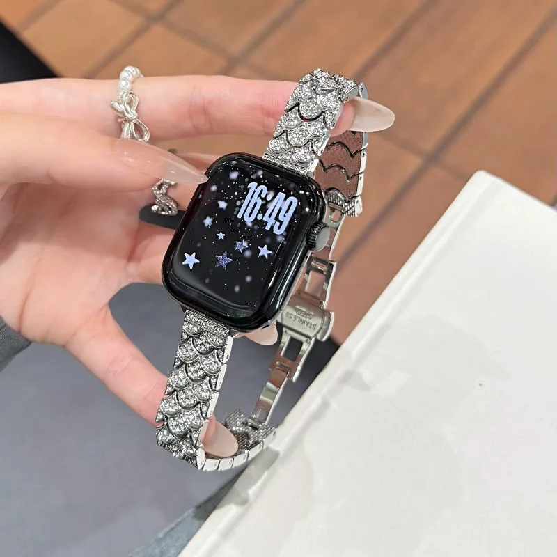Elegant Diamond Metal Wristband