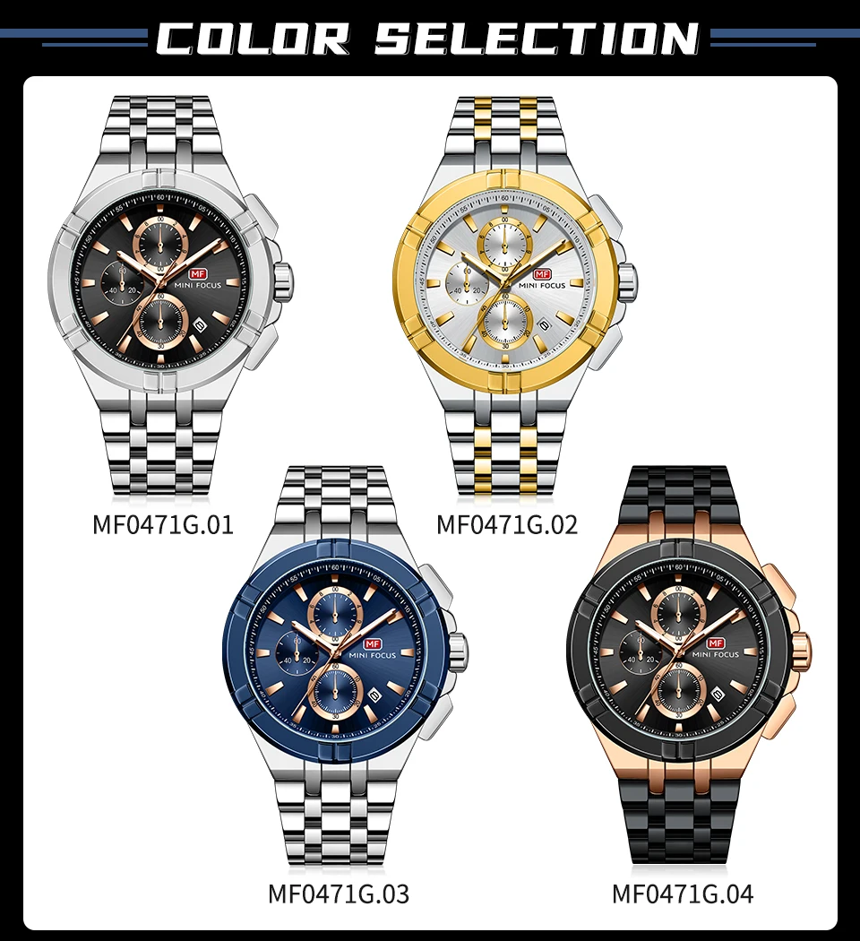 MINI FOCUS Quarzuhr für Herren, wasserdicht_voghion.com