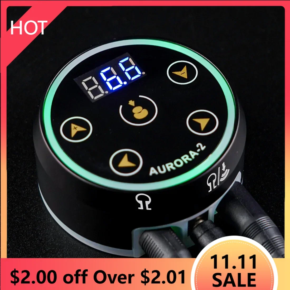 Aurora-2 Tattoo Power Supply Adaptor Daul Mode Switching Mini Touchpad LED Display For Tattoo Supplies