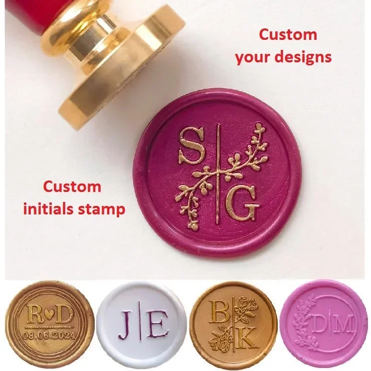 1 DIY customize double Name 2 initials personalized Letter stamp/Sealing Wax /wedding Wax Seal Stamp Custom invitations envelop name stamp set name stamp wax seal stamp