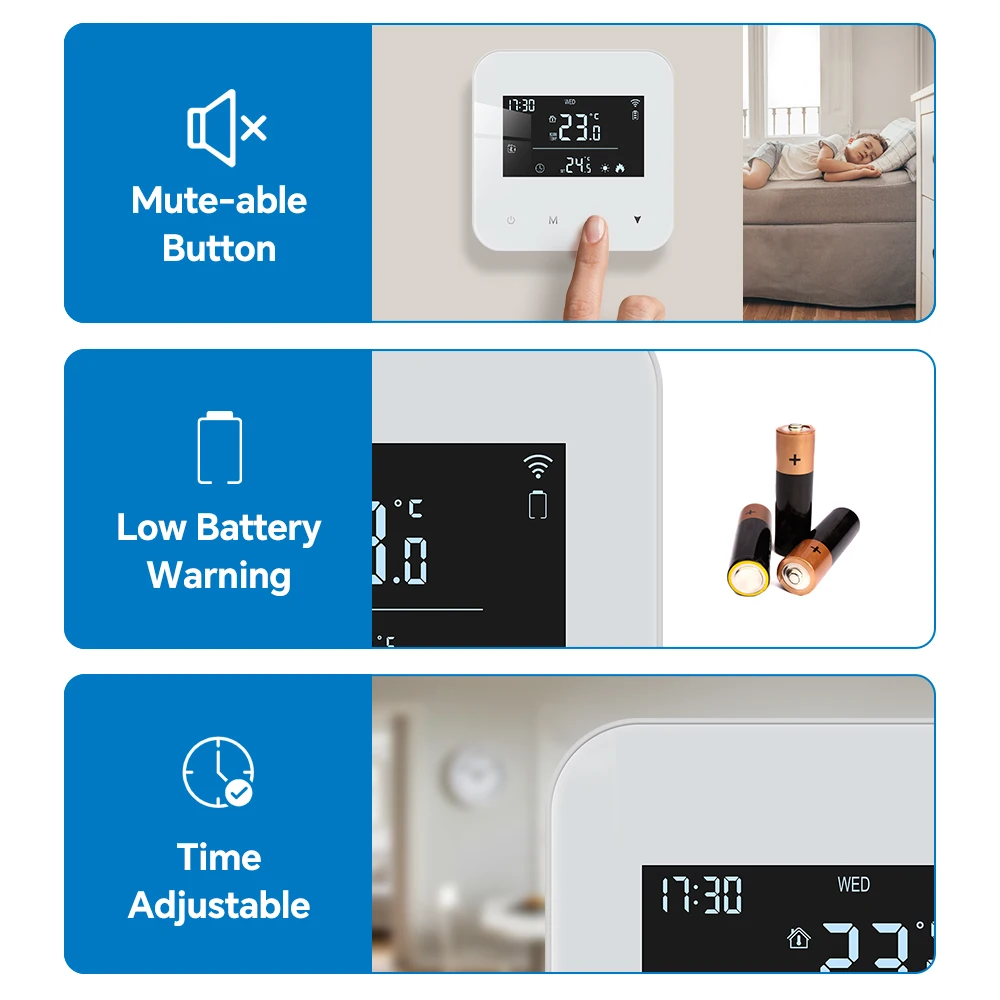 Smart Programmable Temperature Controller WiFi Wireless Thermostat for Gas Boile