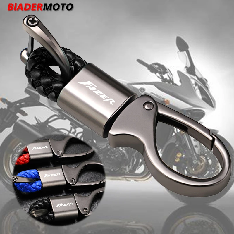 

Брелок для ключей Yamaha FAZER FZ1 FZ6 FZ8 FAZER 150 250 400 600 аксессуары с пользовательским логотипом мотоциклетный плетеный шнур металлический брелок