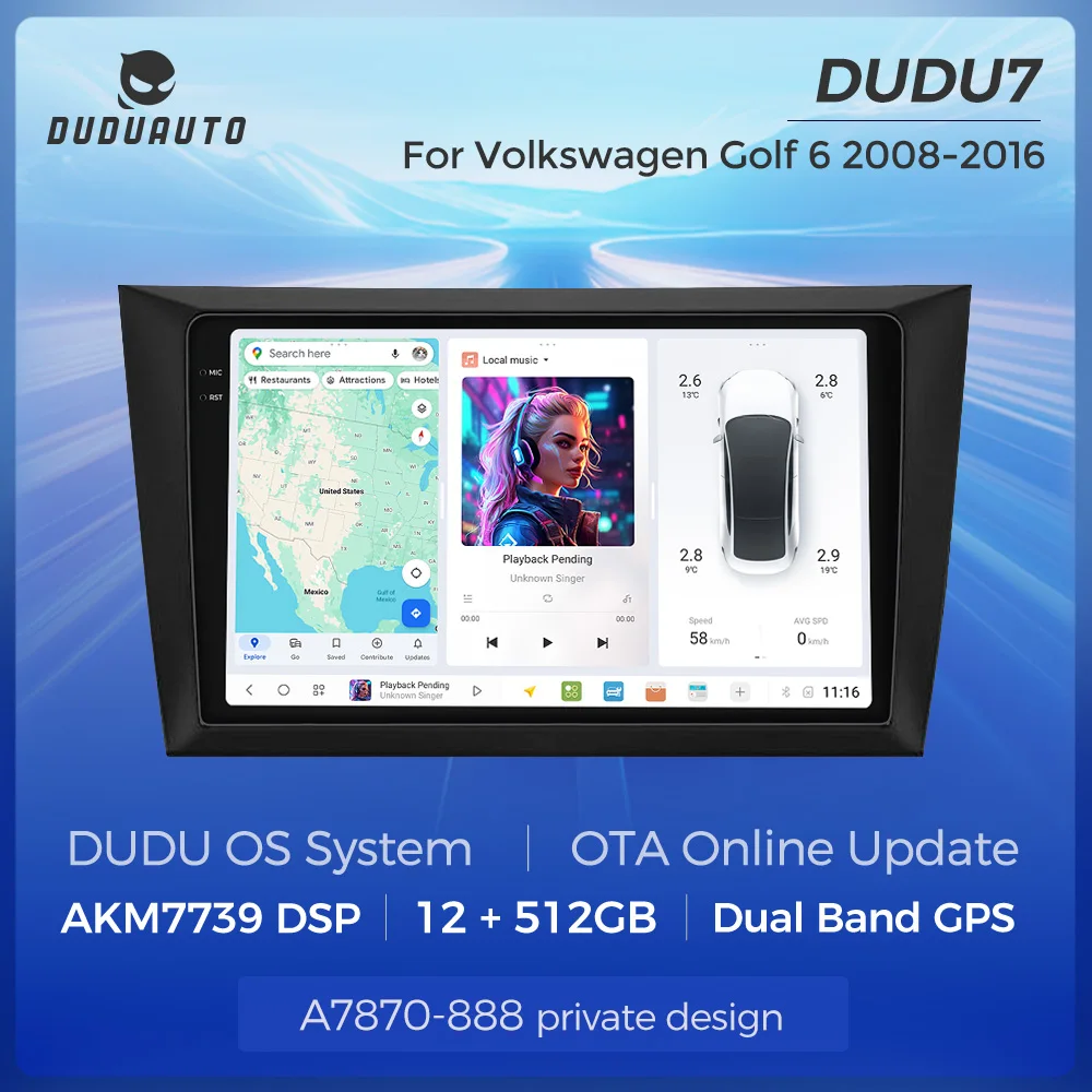 EU Shop DUDUAUTO DUDU7 7870 2K Bildschirm Für VW Volkswagen Golf 6 2008-2016 Auto Radio Multimedia video Player Carplay Dual GPS DTS