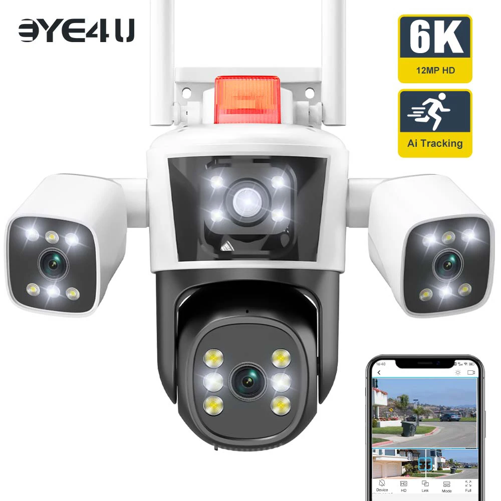 Caméra de surveillance extérieure Wifi 2K Caméra IP extérieure Ptz