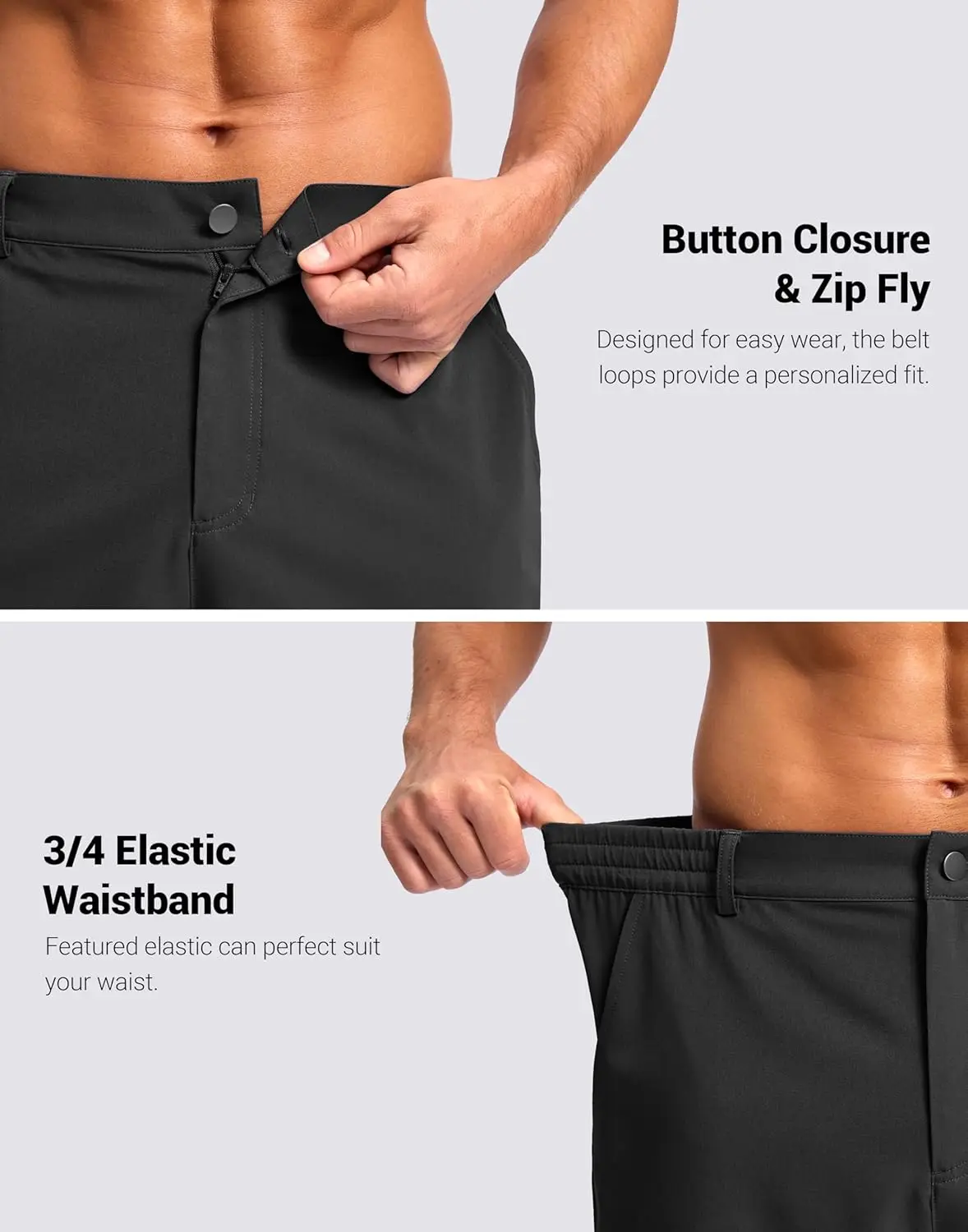 Mens 11 Inch Stretch Quick Dry Casual Dress Shorts Multi Pocket Lightweight Bottoms Ideal for Golf Daily Wear & Travel Outings, view 6