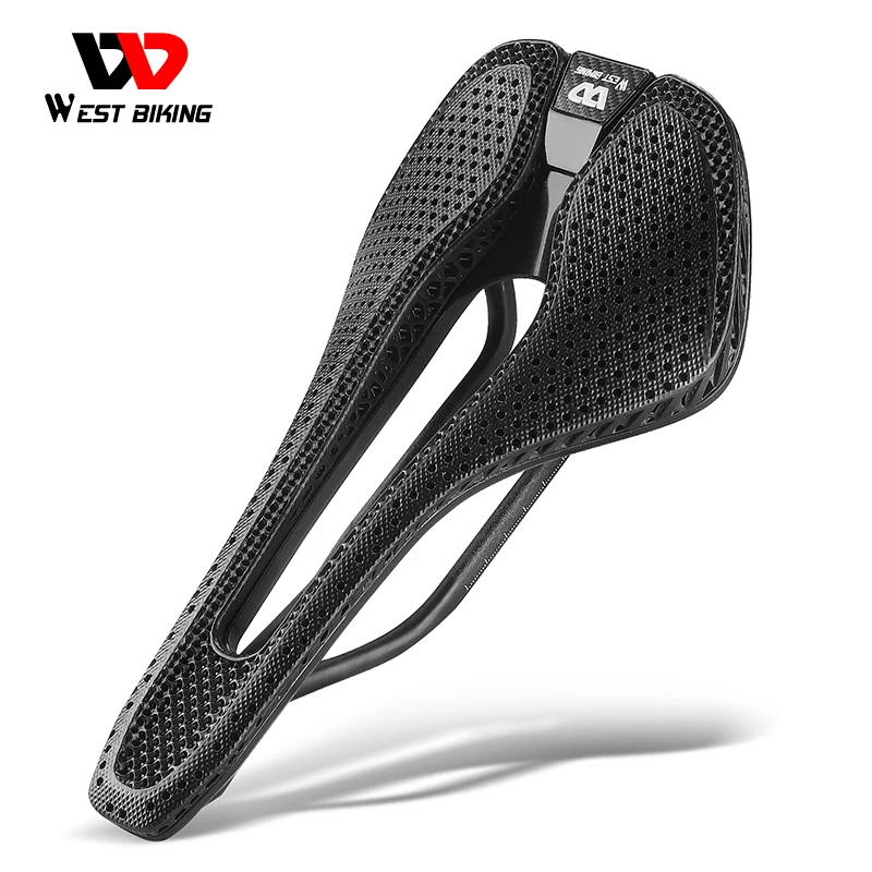 

WEST BIKING 3D Printed Saddle Ultralight Carbon Fiber Saddle Road Bike Parts Honeycomb Breathable Racing Seat Men Speed Saddle