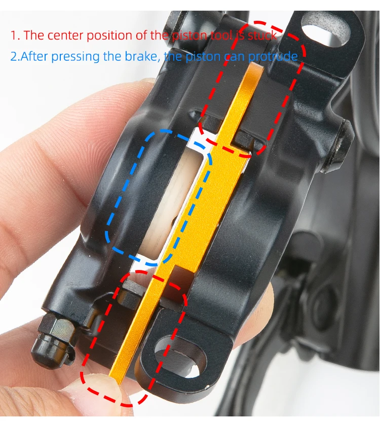 RISK Fahrrad-Bremssattel 2-Kolben 4-Kolben Einseitiges Kolben-Ausbauwerkzeug, Kolben-Vorsprung-Rückstellwerkzeug, Bremssattel-Rückstellwerkzeug für Wartung und Reparatur – Detail 19