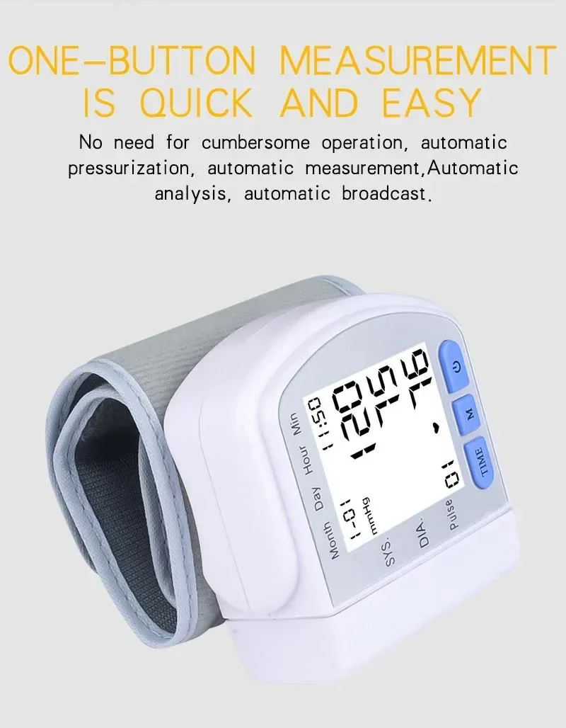 Digital Wrist Blood Pressure Monitor Medical Upper Arm Sphygmomanometer Automatic Tonometer Tensiometro Blood Pressure Meter blood pressure monitor blood pressure meter