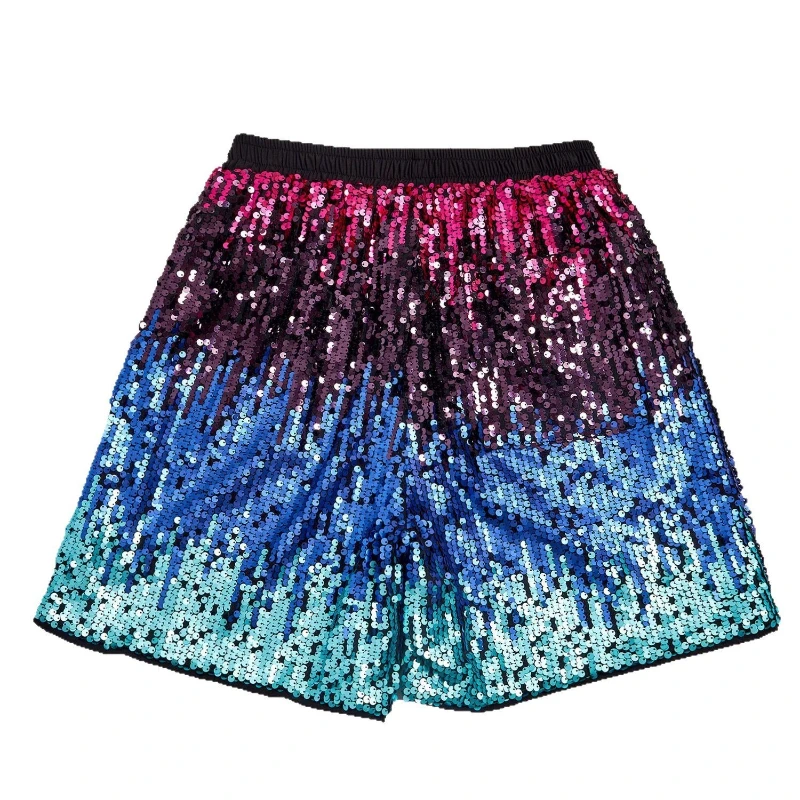 2025 New Elastic Waist Multi-Color Sequin Shorts for Men, Casual Loose-Fitting Trendy Street Style Super Cool Men's Short Pants 4
