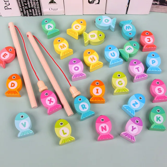 Montessori Educational Wooden Toys Children Busy Board Math Fishing Children's Wooden Preschool Montessori Toy Counting Geometry 4